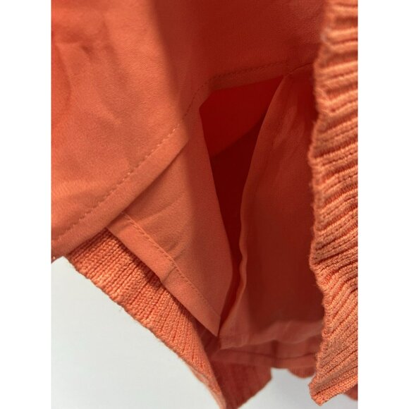 Chicos Crochet Open Knit Tunic Pullover L Layered Tank Slits Orange Boho V Neck - Picture 4 of 8